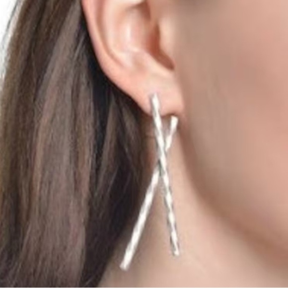 Antique Silver Handmade Jewelry - Cross Rods Bracket - Picture 3 of 4